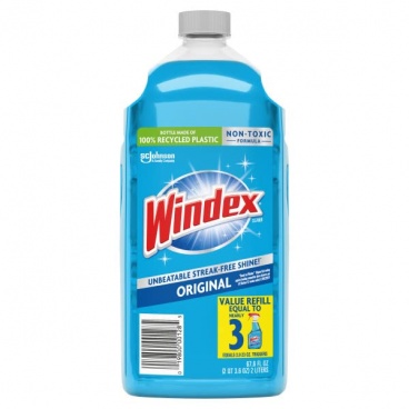 Windex Glass Cleaner Refill, Original Blue, 2 Lit. 67.6FL OZ